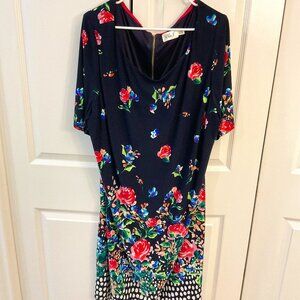Eliza J navy floral dress in size 24